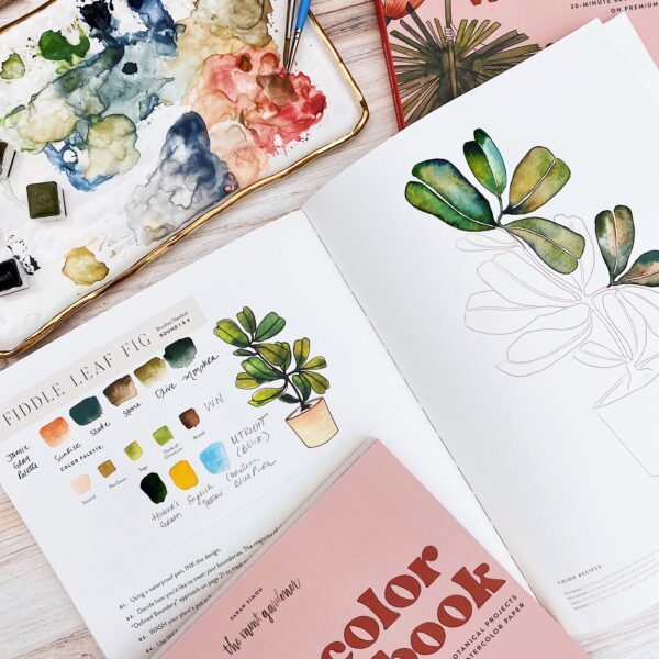 Fiddle Leaf Fig Watercolor Digital Pattern