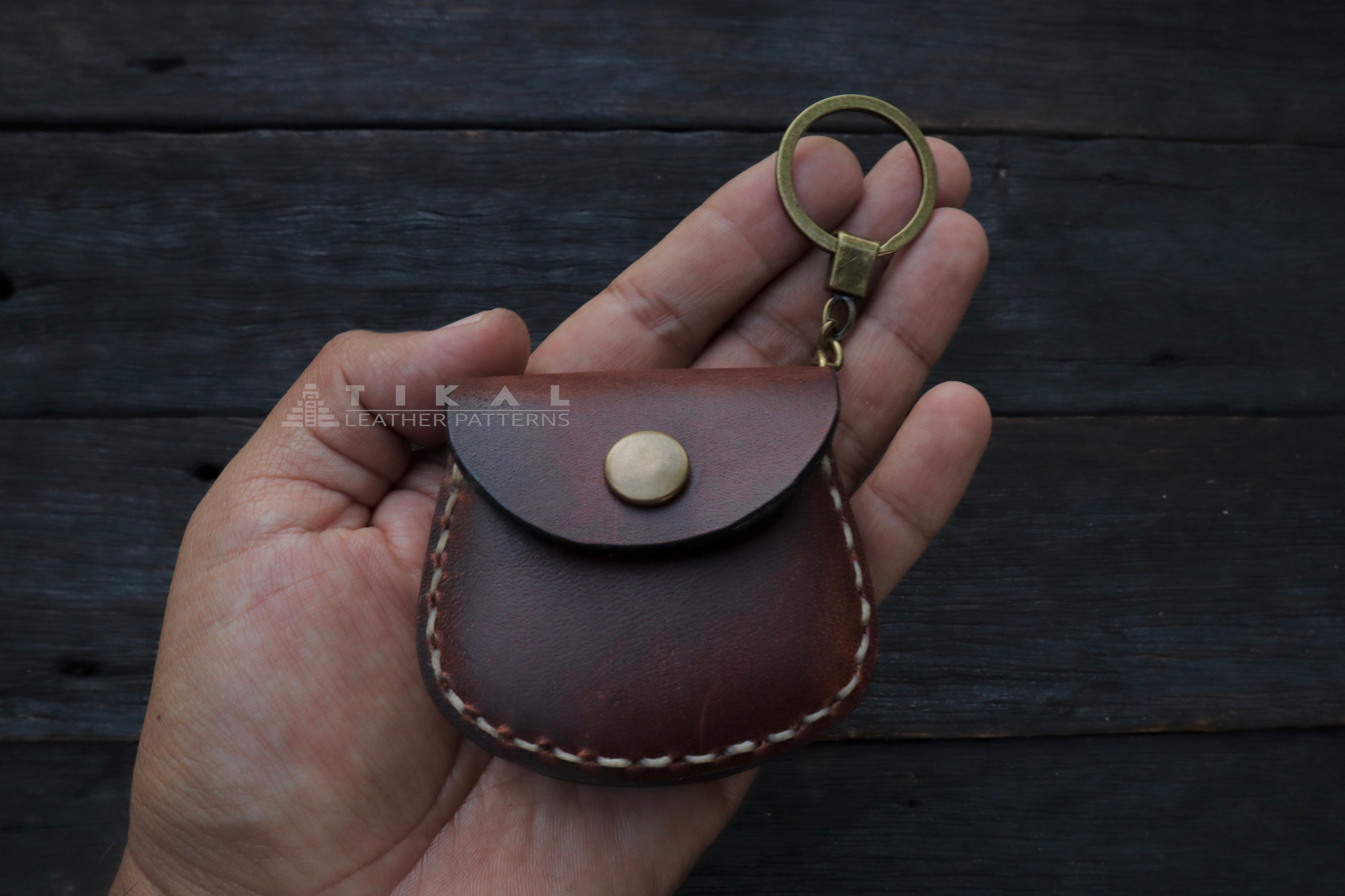 Leather Coin Purse & Key Ring Digital Pattern | Tikal Leather Patterns | Crafter