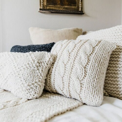 January 2018 | Cozy Knitted Pillows | Alison Abbey