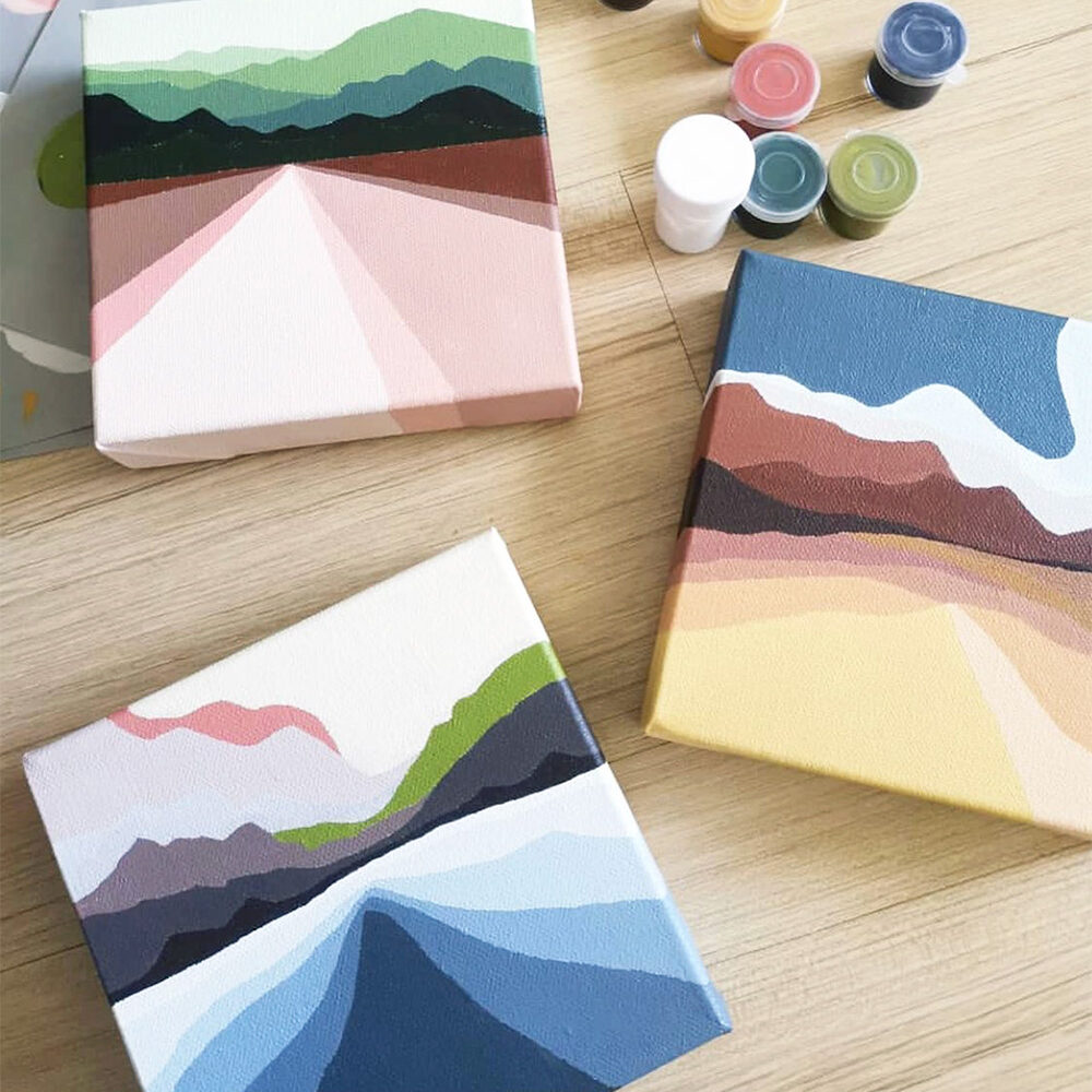 Color Blocked Acrylic Landscape Workshop by @hyperbored | Crafter