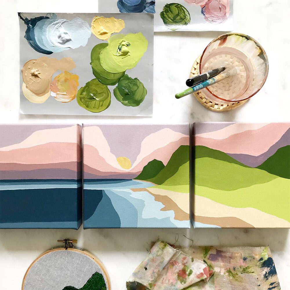 Color Blocked Acrylic Landscape Workshop by @sarahkbenning | Crafter